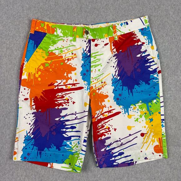 Loudmouth Golf Shorts Mens 36 Paint Splatter All Over Print - Picture 1 of 9